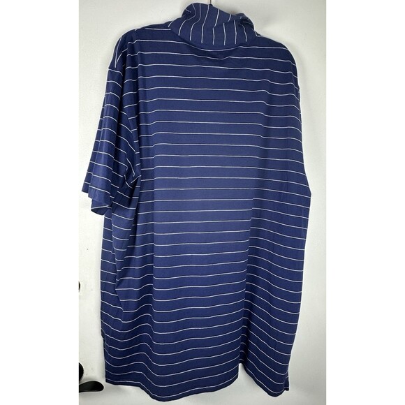 Peter Millar Summer Comfort Polo Shirt Striped Golf Casual XL Blue White Striped - Picture 2 of 4